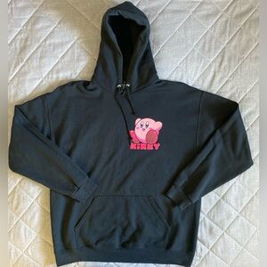 Kirby Hoodie Mens Extra Large XL Black Nintendo Graphic Gaming Sweatshirt
